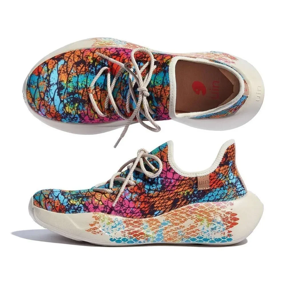 UIN Women's Sneakers Lightweight Walking Comfy Shoes (Colorful Scale) - Picture 7 of 11